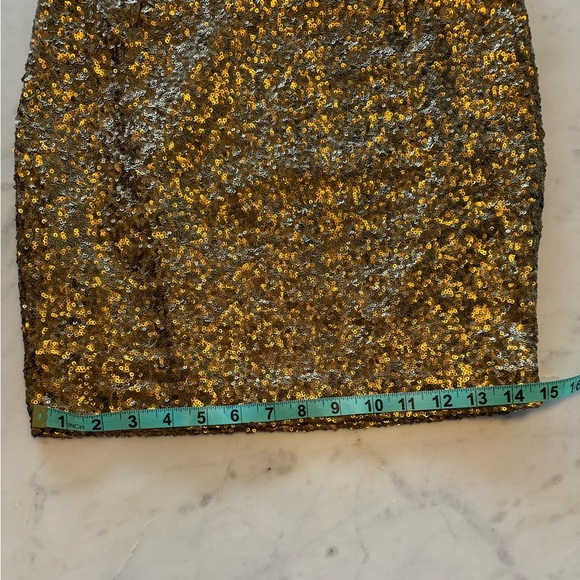 Cache Gold Mini Sequined Skirt Size 0 - Picture 8 of 8